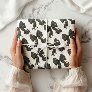 Zwarte boog met gouden glamour cadeaupapier