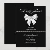 Zwarte boog parel baby shower kaart (Voorkant / Achterkant)