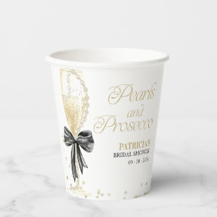 Zwarte Boog Parels & Prosecco Bruidsdiner Papieren Bekers