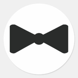 zwarte boog stropdas pictogram ronde sticker