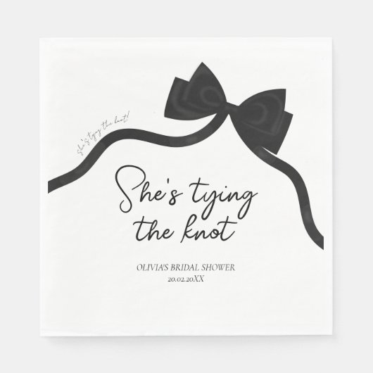 Zwarte boog ze bindt het knoop vrijgezellenfeest servet (Voorkant)
