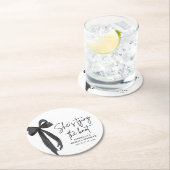 Zwarte Boog Zij Knoopt de Knoop Bruidsmeisjesfeest Ronde Kartonnen Onderzetter (Insitu)