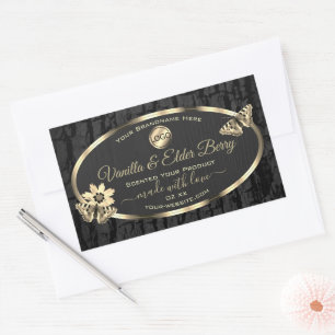 Zwarte-Boom Bark Hout Goud Etiket Logo
