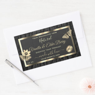 Zwarte-Boom Bark Hout Goud Etiket Logo