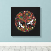 zwarte boom van leven canvas afdruk (Insitu (Houten vloer))