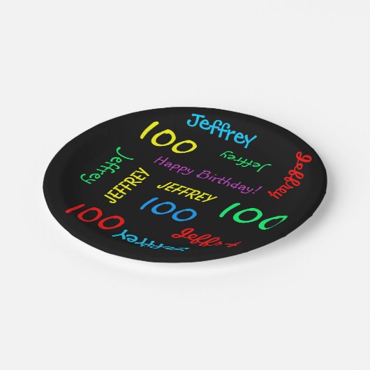 Zwarte Borden, 100-jarige feestdag, herhalingsname Papieren Bordje (Gekanteld)