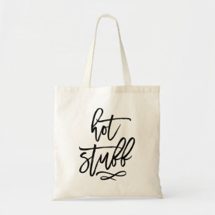 Zwarte borstel typografie Hot Stuff Canvas tas