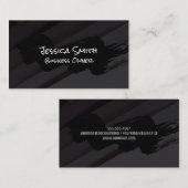 Zwarte borstel | Zwarte panelen Visitekaartje (Voorkant / Achterkant)