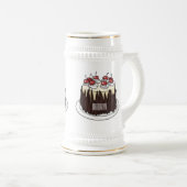Zwarte boscake cartoon illustratie bierpul (Voorkant rechts)