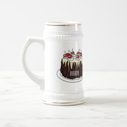 Zwarte boscake cartoon illustratie bierpul (Links)