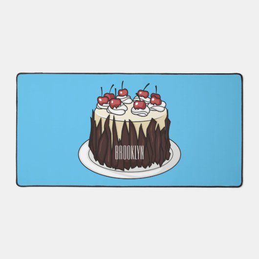 Zwarte boscake cartoon illustratie bureaumat (Voorkant)