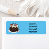 Zwarte boscake cartoon illustratie etiket (Insitu)