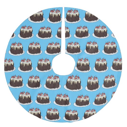 Zwarte boscake cartoon illustratie kerstboom rok (Voorkant)