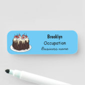 Zwarte boscake cartoon illustratie naamplaatje (In situ)