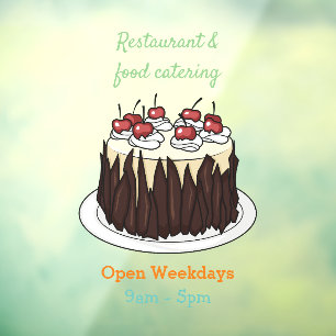 Zwarte boscake cartoon illustratie raamsticker
