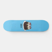 Zwarte boscake cartoon illustratie skateboard (Horizontaal)