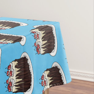 Zwarte boscake cartoon illustratie tafelkleed