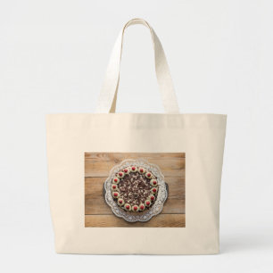 Zwarte boscake op bijthout grote tote bag