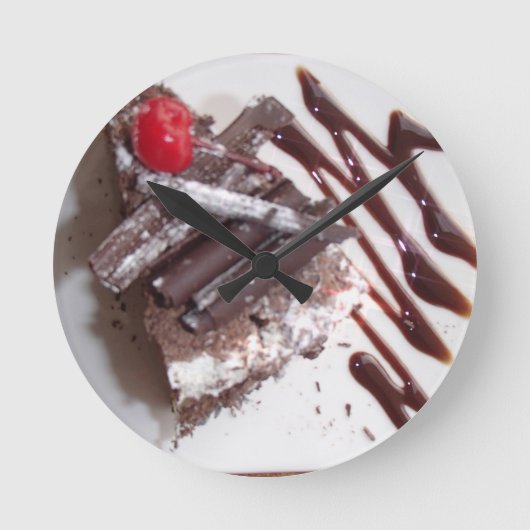 Zwarte boscake ronde klok (Voorkant)