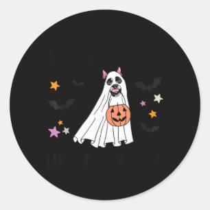 Zwarte Boston Terrier Boo Hond Liefhebber Kostuum  Ronde Sticker