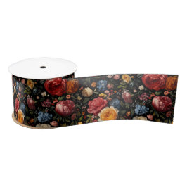 Zwarte Botanische Bloemen Moody Barok Antiek Neder Lint