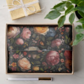 Zwarte Botanische Bloemen Moody Barok Antiek Neder Tissuepapier (Geschenk)