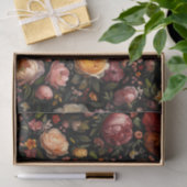 Zwarte Botanische Bloemen Moody Barok Antiek Neder Tissuepapier (Geschenk)