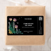 Zwarte Botanische Dropper Flesetiketten Etiket (Insitu)