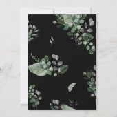 ZWARTE BOTANISCHE SPRING THEME BIRTHDAY INVITATIE KAART (Achterkant)