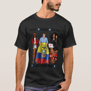 Zwarte Bougee Gezegende Ecuadoriaanse Tante Vlag T-shirt