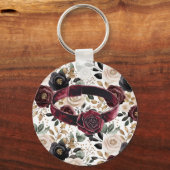 Zwarte Bourgogne Rode Veren Masker Sleutelhanger (Achterkant)