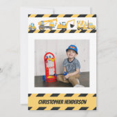 Zwarte Bouw Dump Truck Kids Verjaardagsfoto Kaart (Achterkant)