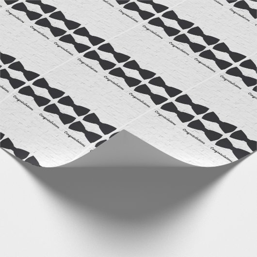 Zwarte Bow-Stropdassen op wit met verwisselbare be Cadeaupapier (Hoek)
