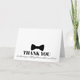 Zwarte Bowtie Baby Shower Bedankkaart Kaart