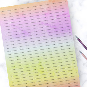 Zwarte-brede lijnen Waterverf pastel regenboog Notitieblok