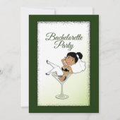 Zwarte Bride Bachelorette Kaart (Voorkant)