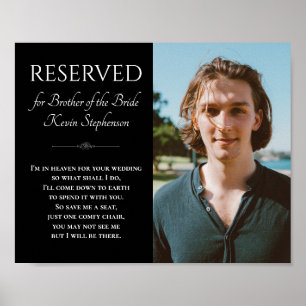 Zwarte Broer Van Bruid Foto Memorial Wedding Poster