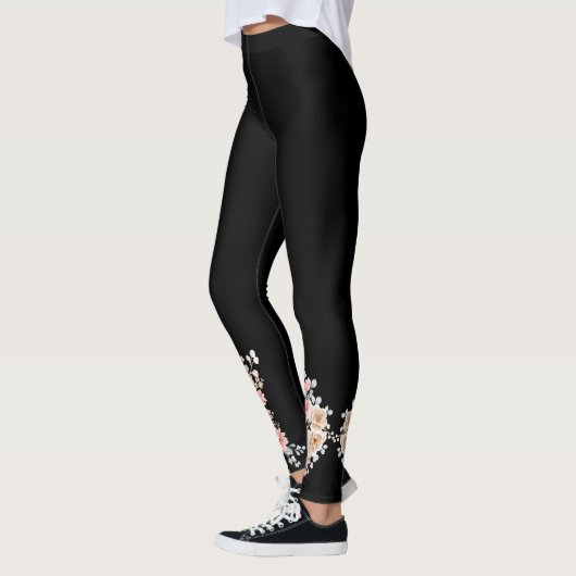Zwarte bruids bloemenbruid & bruidsmeisje leggings (Links)