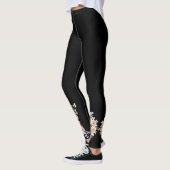 Zwarte bruidsbloem bruid & bruidsmeisjes leggings (Links)