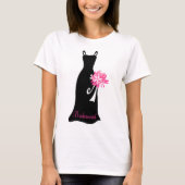 Zwarte bruidsmeisje jurk t-shirt (Voorkant)