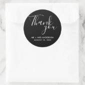 Zwarte bruiloft Dank je bruiloft Ronde Sticker (Tas)