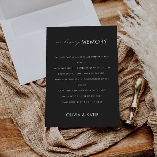 Zwarte bruiloft in liefdevolle herinnering, kaart