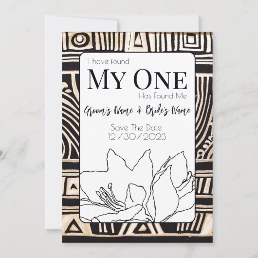 Zwarte bruiloft save the date (Voorkant)