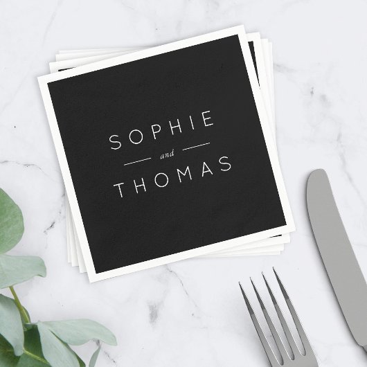 Zwarte bruiloft servetten