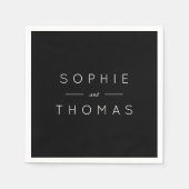 Zwarte bruiloft servetten (Voorkant)