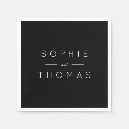 Zwarte bruiloft servetten (Voorkant)