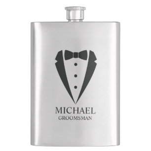 Zwarte bruiloft Tuxedo pak Gepersonaliseerde Groom Flacon
