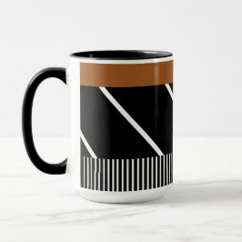 Zwarte, bruine en witte Mok - Chic in Stripes