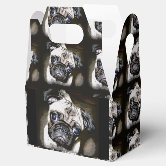 zwarte bruine pug bedankdoosjes (Geopend)
