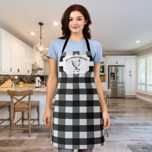 Zwarte Buffalo Plaid Boerderij Kip Schort